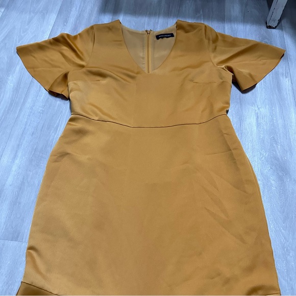 Banana Republic Yellow MIDI Flare Dress Sz 12 - Picture 5 of 9